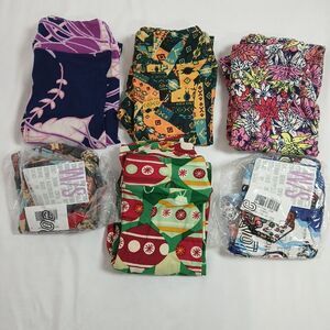6 Pieces Lot Lularoe Girls Leggings Size S/M (4-8) New